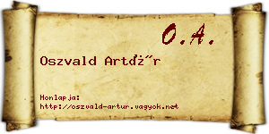 Oszvald Artúr névjegykártya